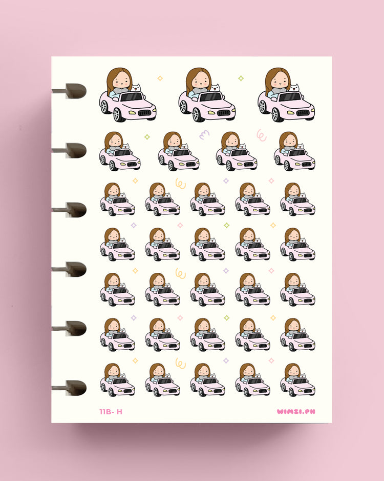 Driving Car Planner Stickers