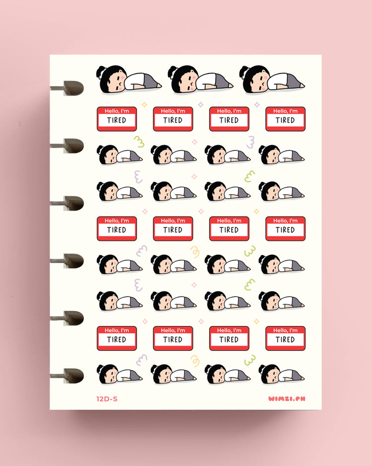 Too Tired Exhausted Planner Stickers