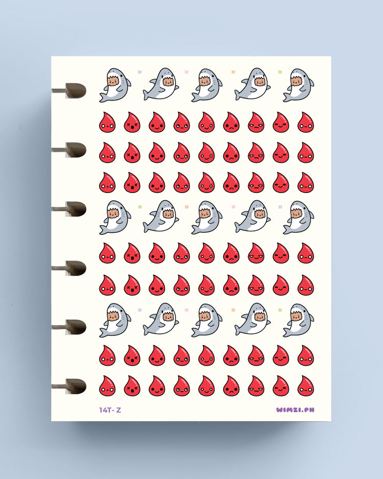 Period Shark Week Planner Stickers