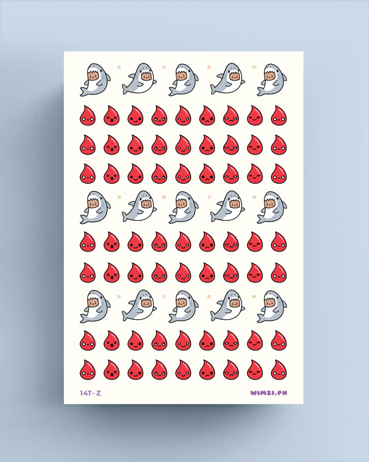 Period Shark Week Planner Stickers