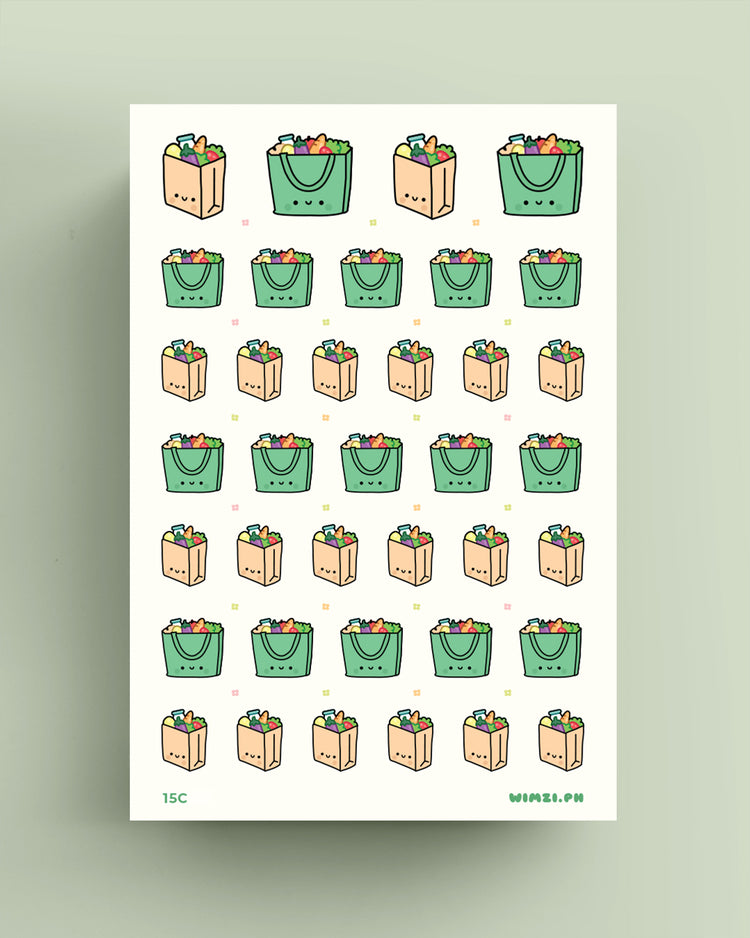 Grocery Bag Planner Stickers