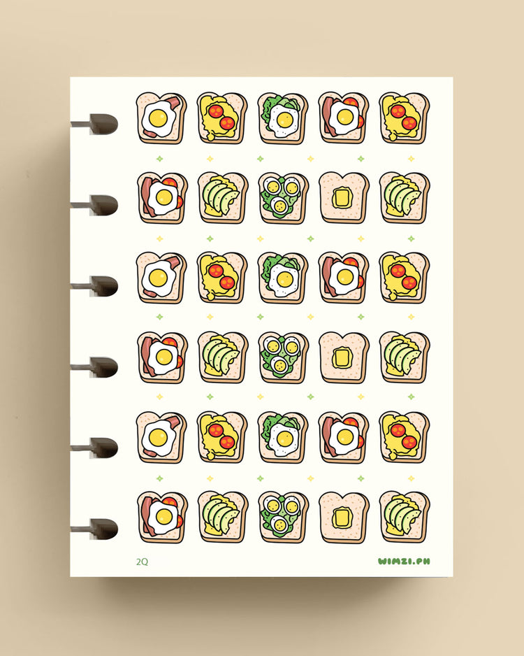 Breakfast Toasts Planner Stickers