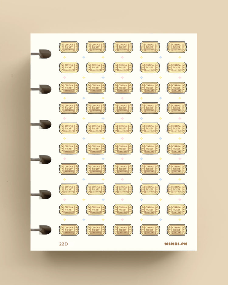Cinema Ticket Planner Stickers