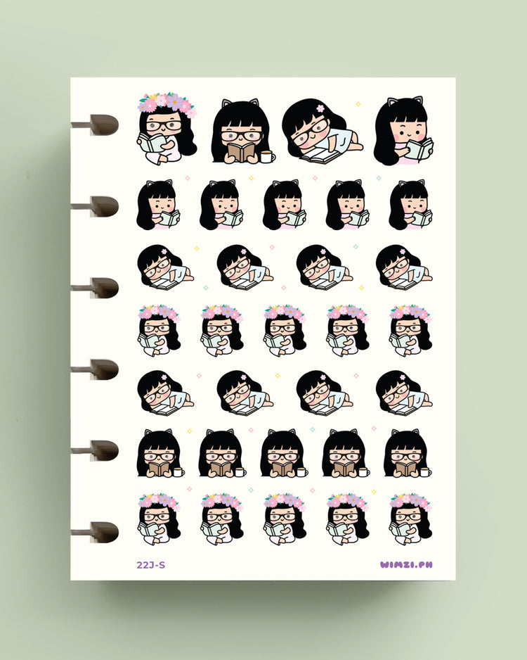 Bookworm, Bibliophile Planner Stickers