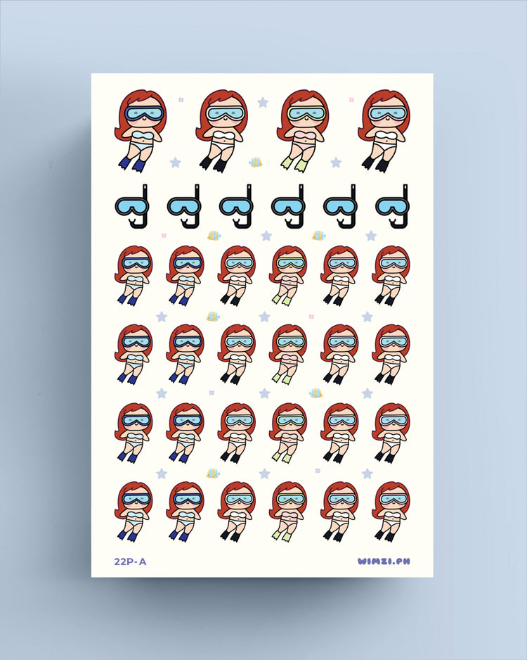 Snorkeling Free Diving Planner Stickers