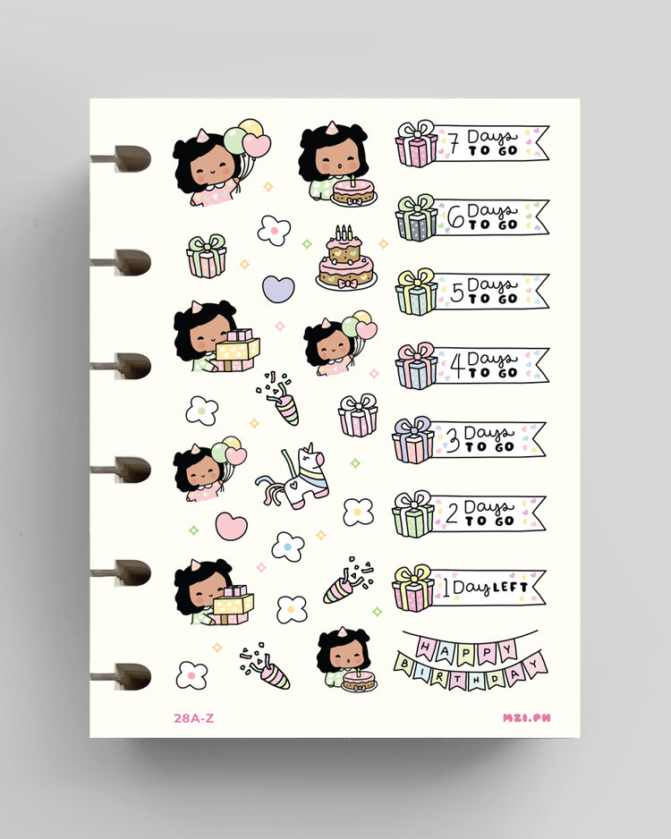 Birthday Countdown Planner Stickers