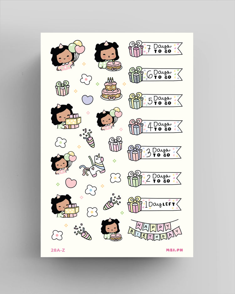 Birthday Countdown Planner Stickers