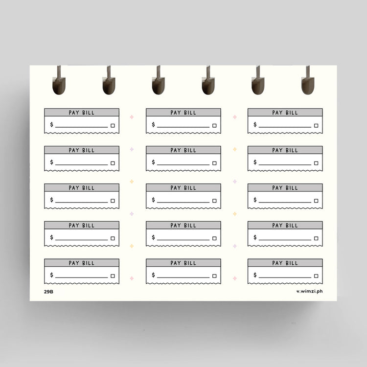 Pay Bill Planner Stickers