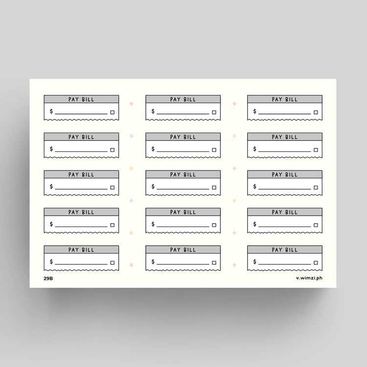 Pay Bill Planner Stickers