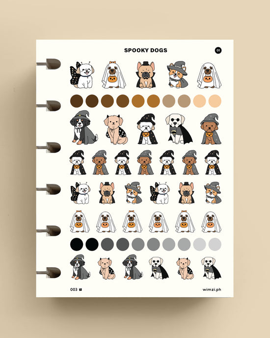 Spooky Dogs Planner Stickers