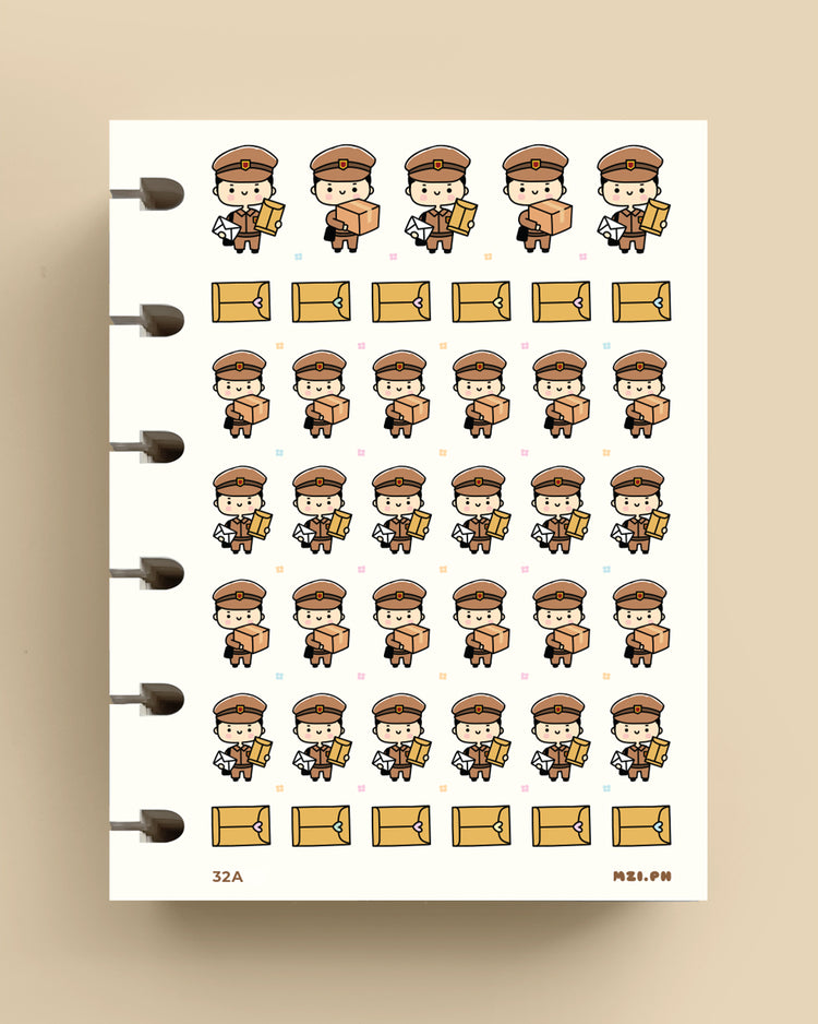 Mailman Brown Uniform Planner Stickers