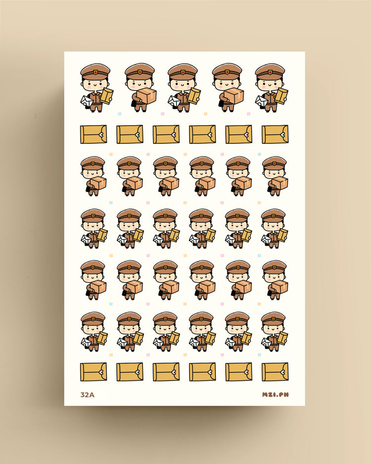 Mailman Brown Uniform Planner Stickers