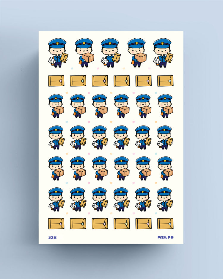 Mailman Blue Uniform Planner Stickers