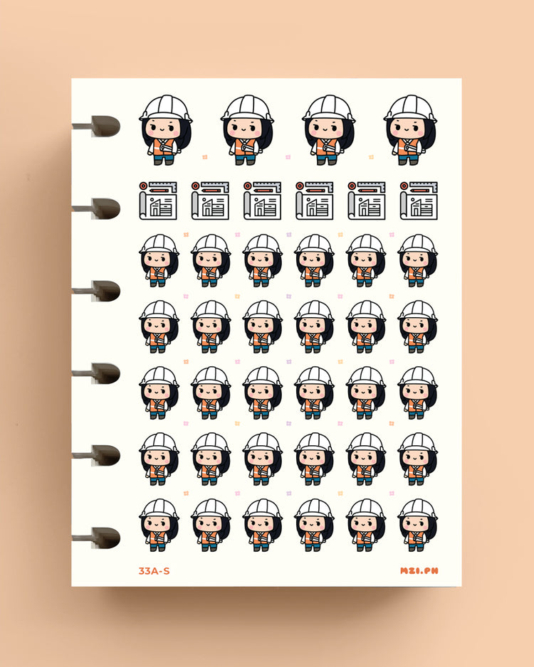 Female Engineer Planner Stickers