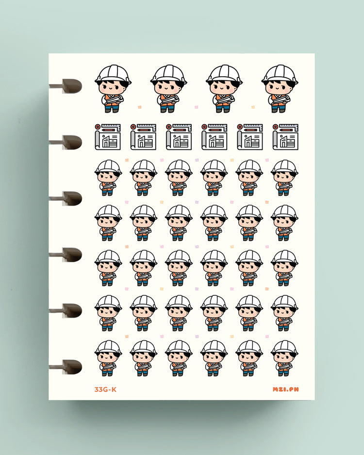 Male Engineer Planner Stickers