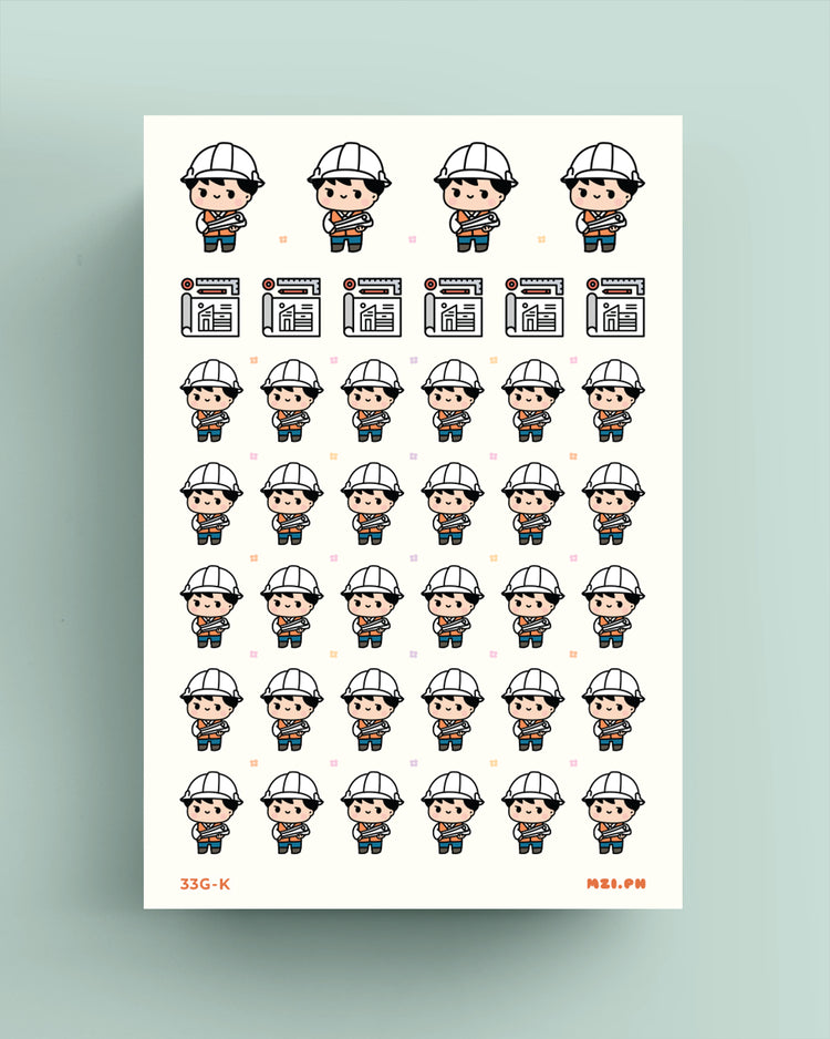 Male Engineer Planner Stickers