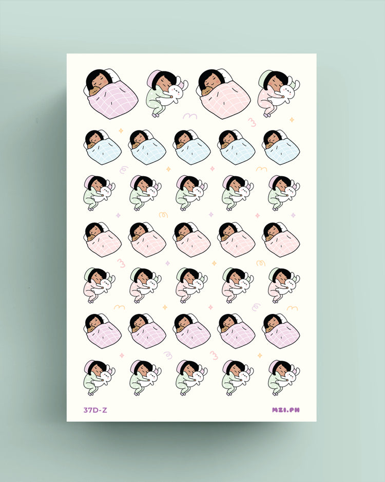 Little Girl Sleeping Planner Stickers