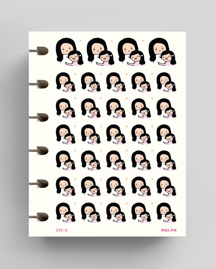 Mom and Daughter, Hug Planner Stickers