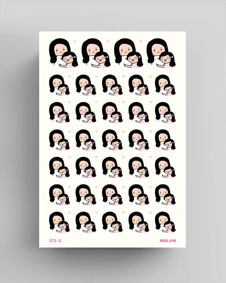 Mom and Daughter, Hug Planner Stickers