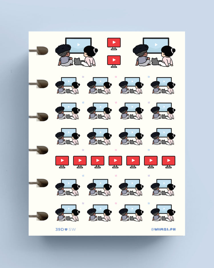 Watching TV Show Planner Stickers