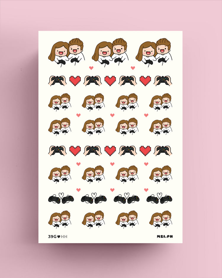 Couple Playing Video Game Planner Stickers