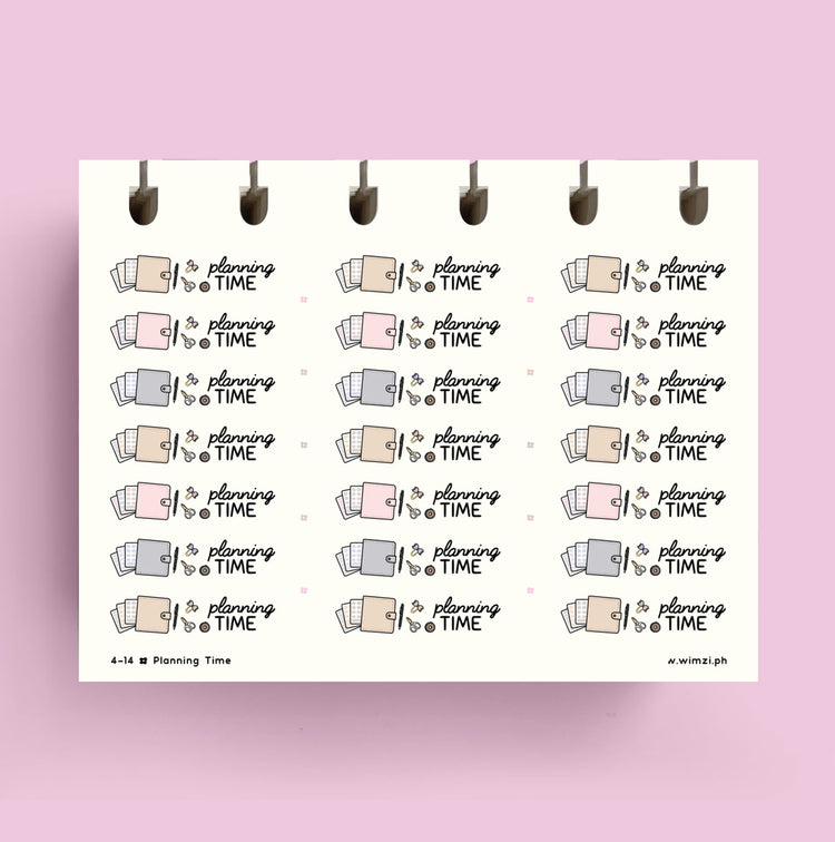 Planning Time Script Transparent Stickers