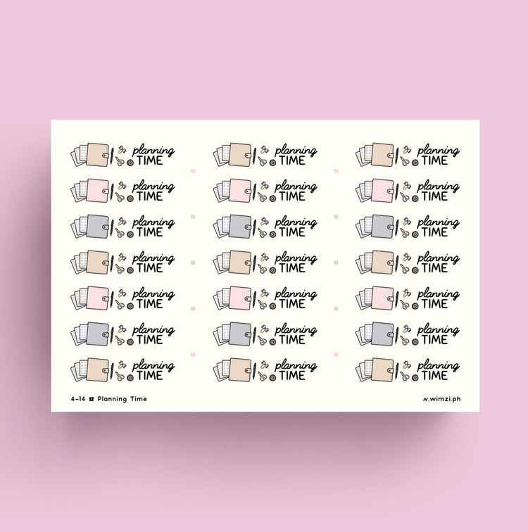 Planning Time Script Transparent Stickers
