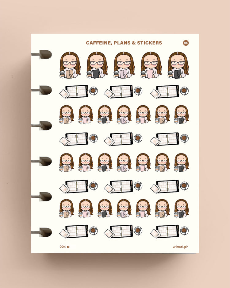 Caffeine, Plans & Stickers Planner Stickers