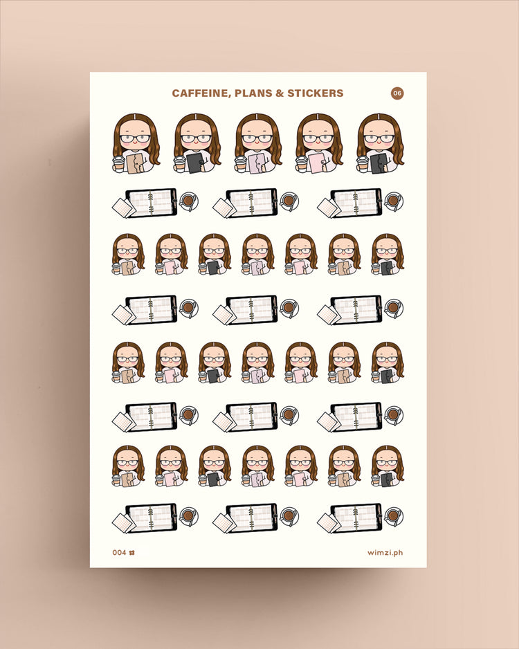 Caffeine, Plans & Stickers Planner Stickers