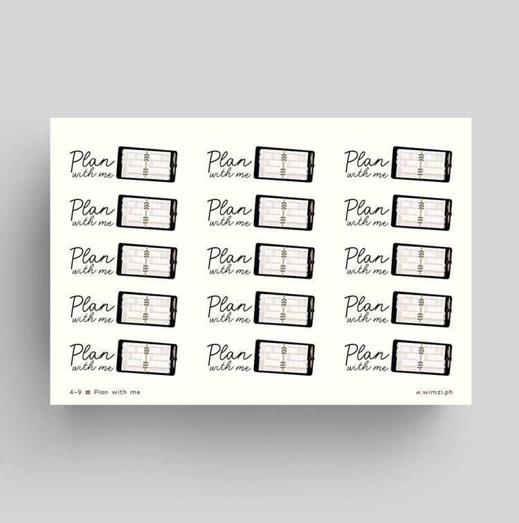 Plan With Me Script Transparent Planner Stickers