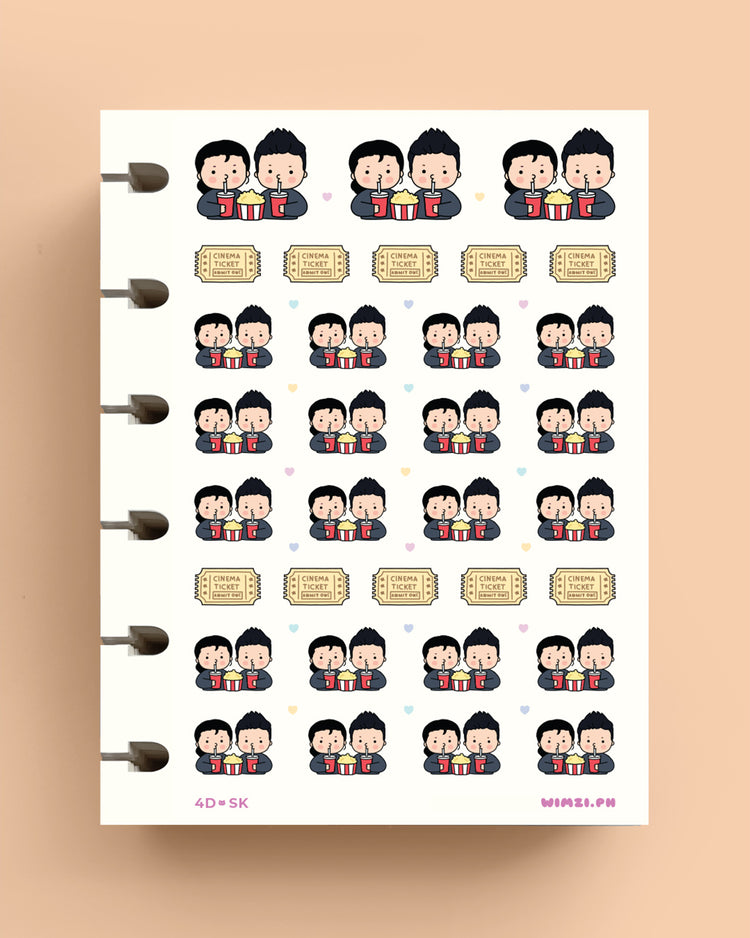 Couple Movie Date Planner Stickers