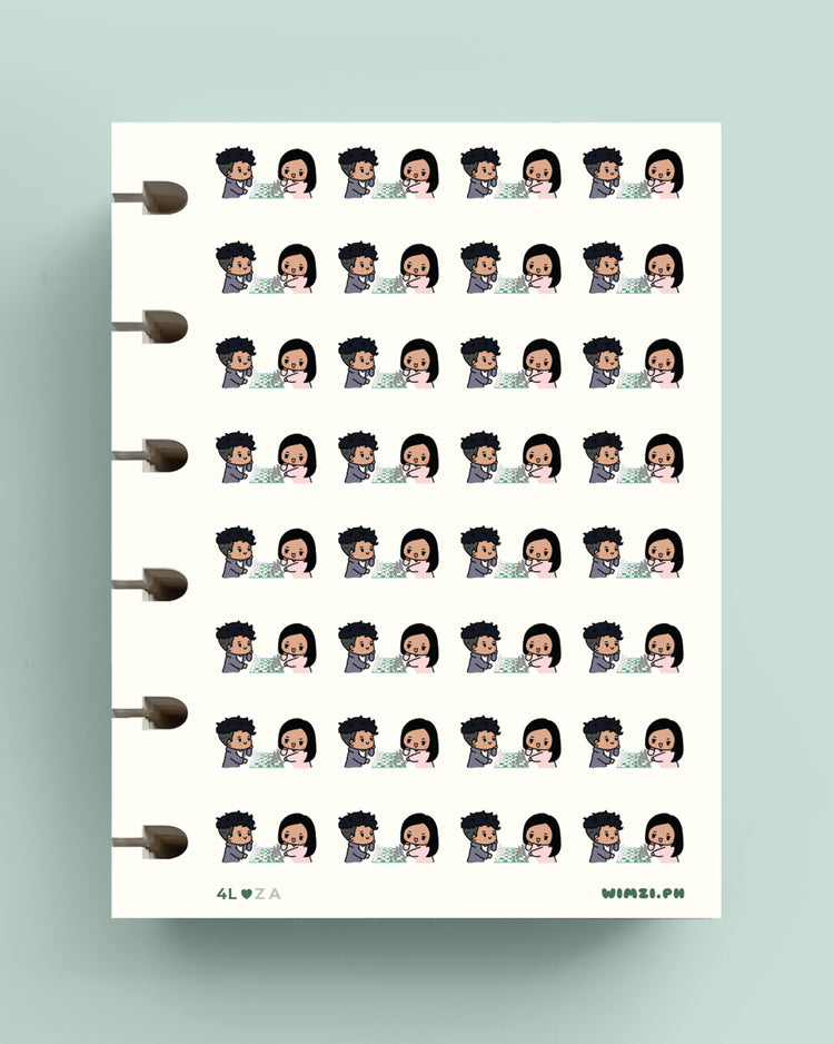 Couple Board Game Planner Stickers