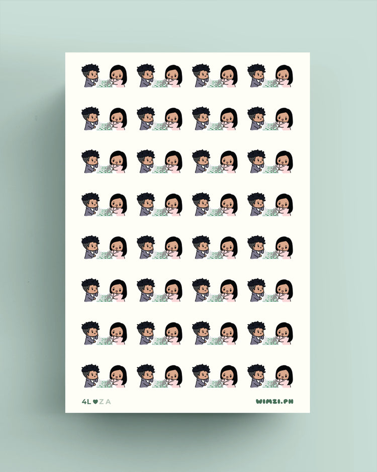 Couple Board Game Planner Stickers