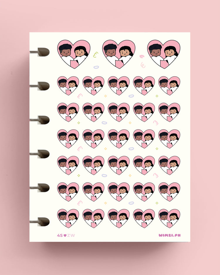 Heart Couple Planner Stickers