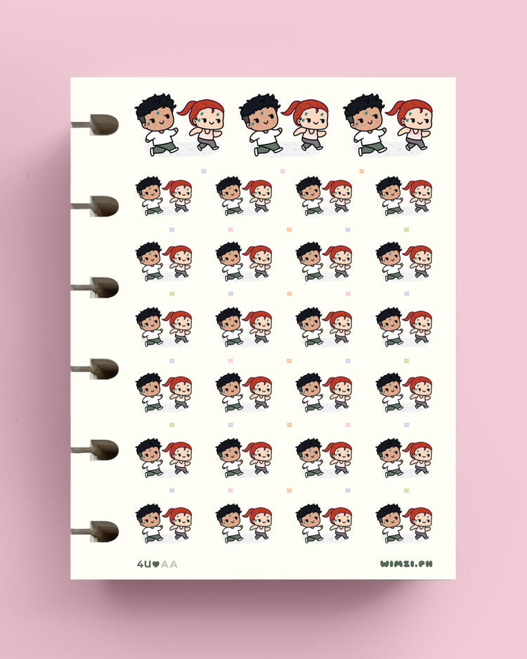Couple Jogging Planner Stickers
