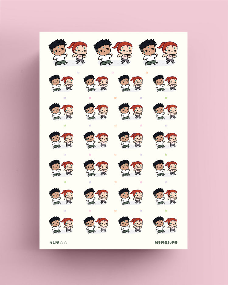 Couple Jogging Planner Stickers