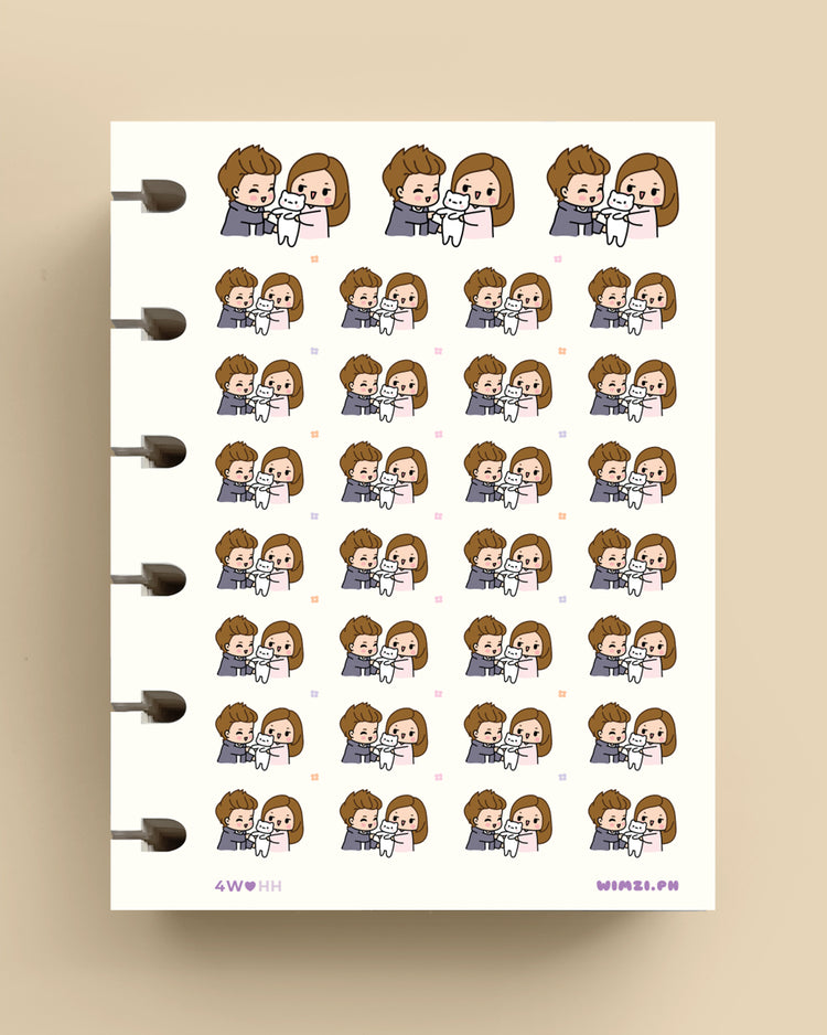 Playing With Pet Cat - Planner Stickers