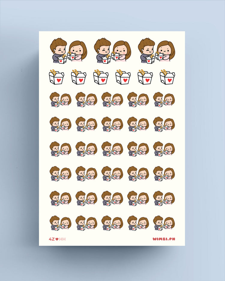 Couple Takeout Noodles Planner Stickers