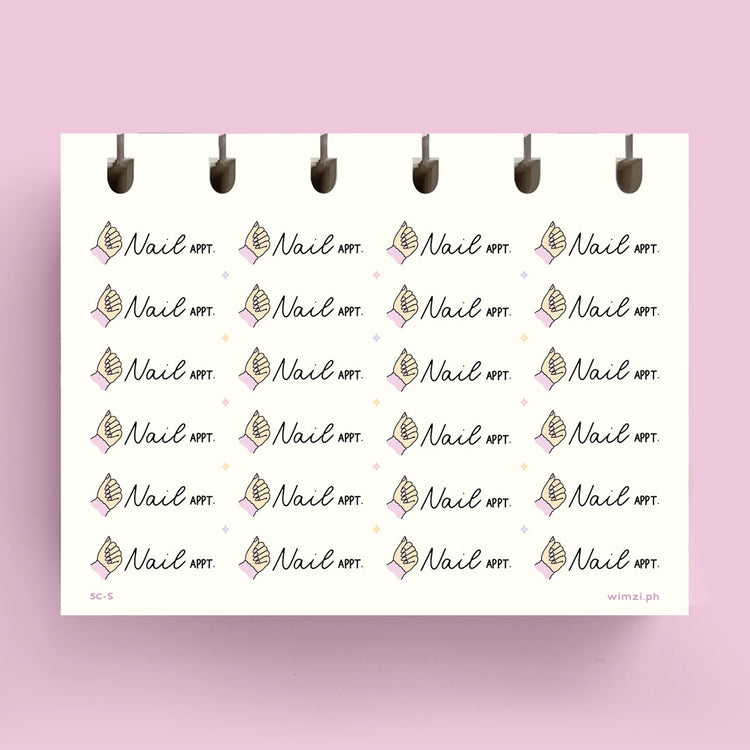 Nail Appointment Script Planner Stickers