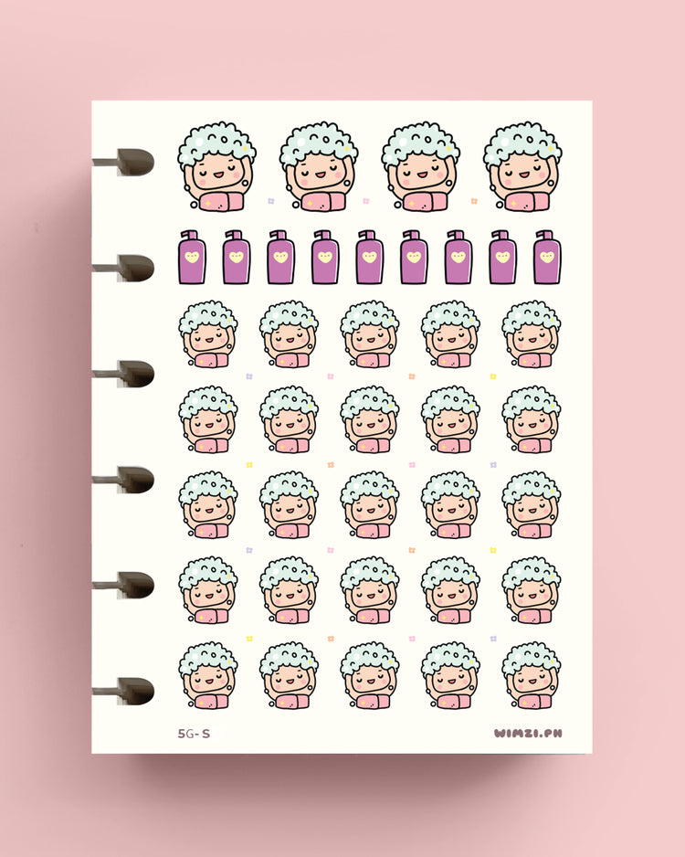 Wash Hair Planner Stickers