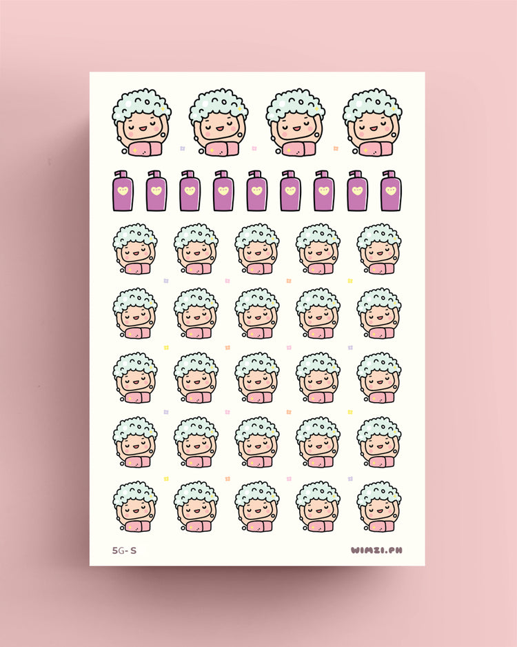 Wash Hair Planner Stickers