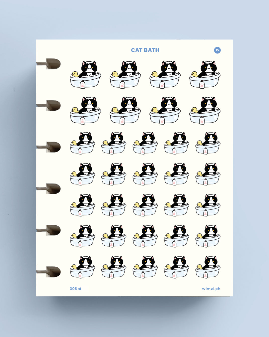 Cat Bath Planner Stickers