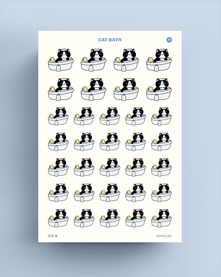 Cat Bath Planner Stickers