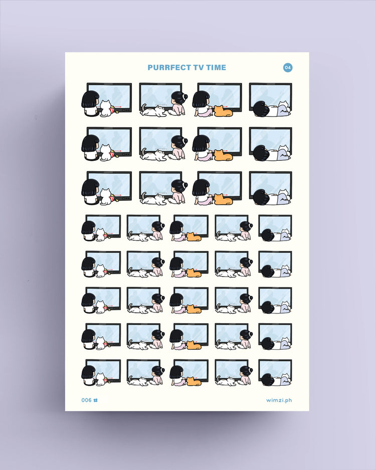 Purrfect TV Time Planner Stickers