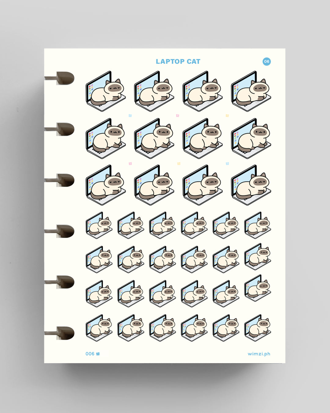 Laptop Cat Planner Stickers