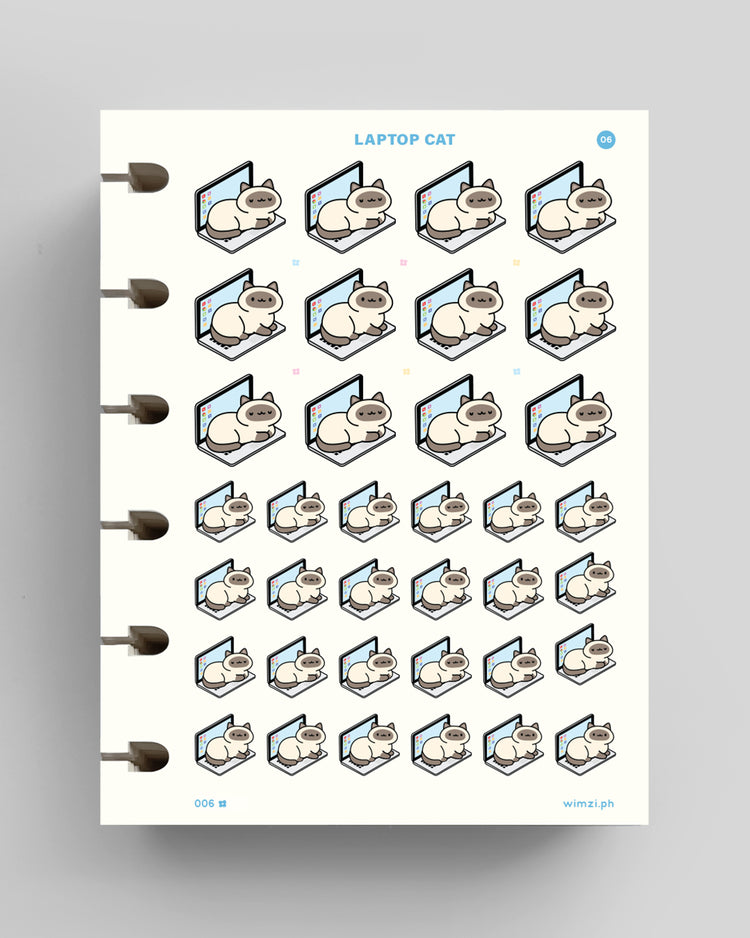 Laptop Cat Planner Stickers
