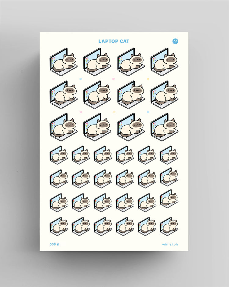 Laptop Cat Planner Stickers