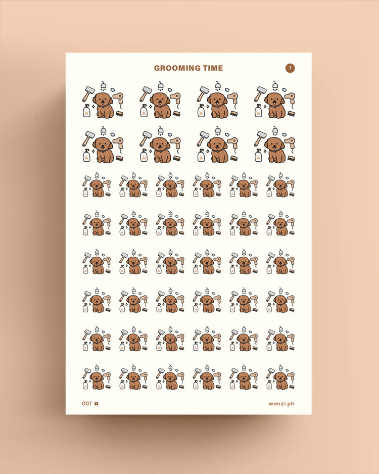 Dog Grooming Time Planner Stickers