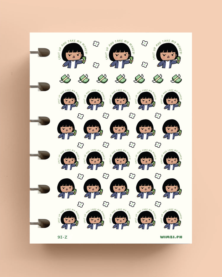 Take My Money Parody Sticker Sheet
