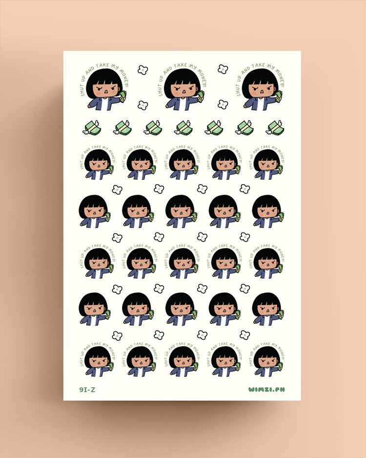 Take My Money Parody Sticker Sheet